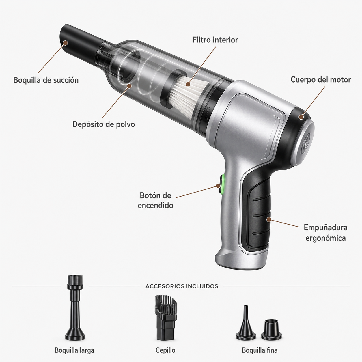 95000PA Portable Car Vacuum Cleaner