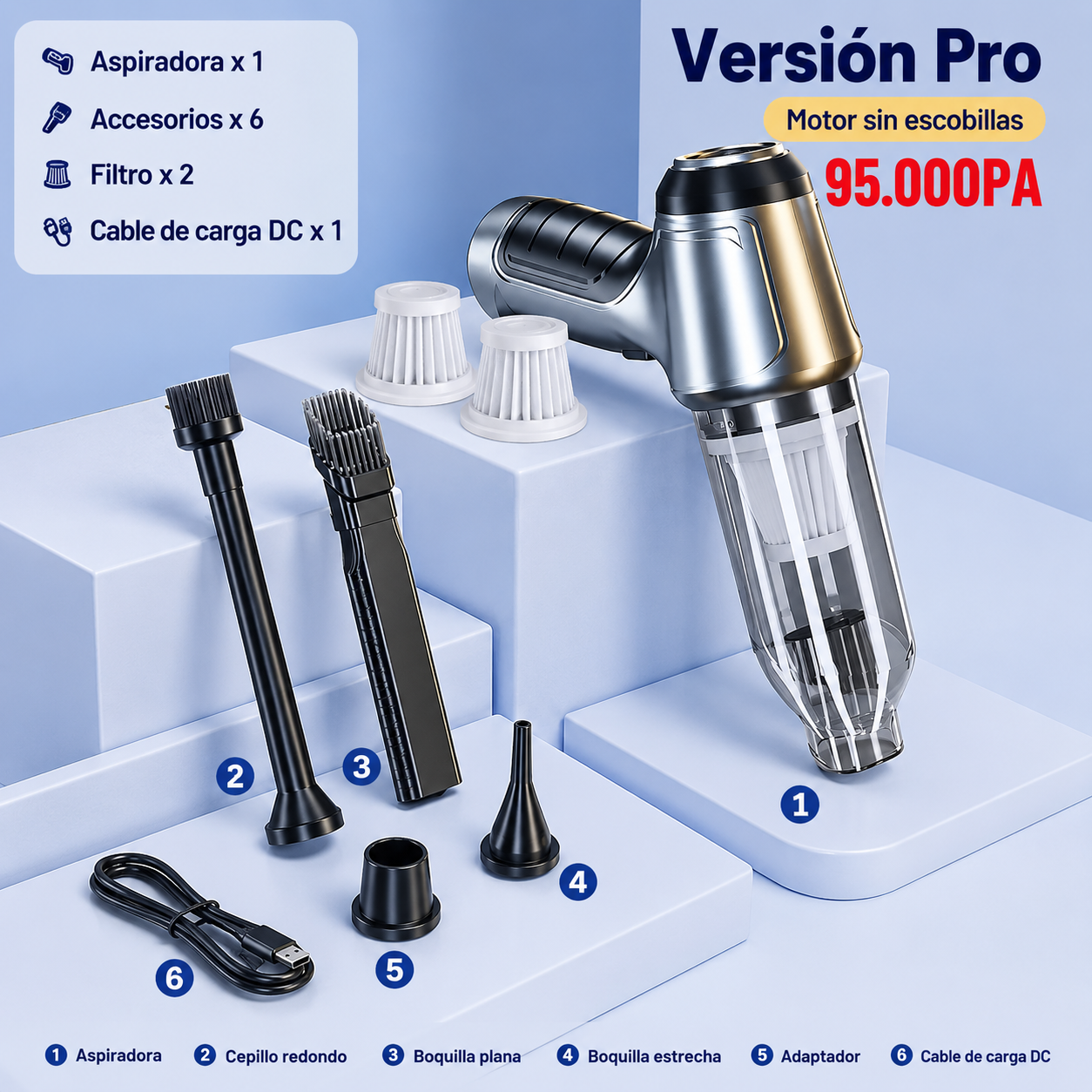95000PA Portable Car Vacuum Cleaner