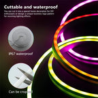 TUYA Neon LED Strip Lights 12-24V 84Leds/M Silicone Neon Rope Light with Music Sync RGBIC Dreamcolor Chasing Strip Tape for Room