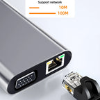USB C HUB 4K 30Hz Type C to Hdmi-Compatible USB 3.0 Adapter 11 in 1 Type C HUB Dock PD 87W USB C Splitter for Macbook Pro Air