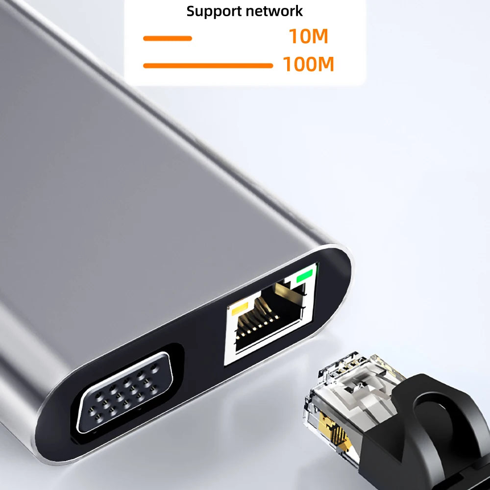 USB C HUB 4K 30Hz Type C to Hdmi-Compatible USB 3.0 Adapter 11 in 1 Type C HUB Dock PD 87W USB C Splitter for Macbook Pro Air